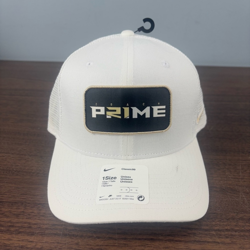 Nike Coach Prime Trucker Sideline Hat Classic99 Cap NEW White Colorado Buffaloes - Picture 1 of 10